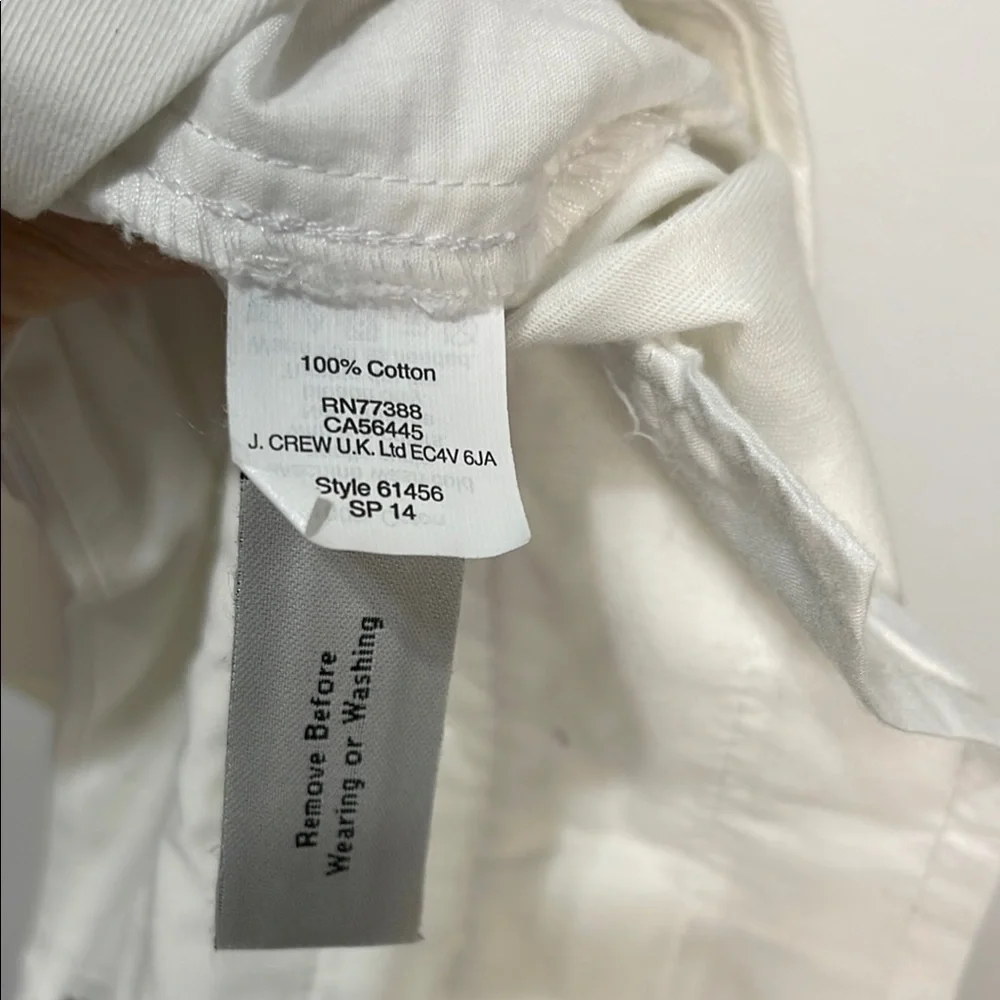 J. Crew Chino White Shorts Classic Cotton Size 12 Waist 18” EUC Looks New